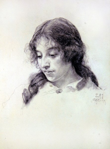 Studium portretowe panny Raven-Hill autorstwa Lawrence Alma Tadema