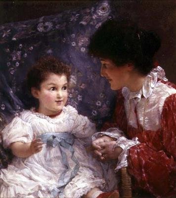 Portret pani George Lewis i jej córki Elżbiety autorstwa Lawrence Alma Tadema