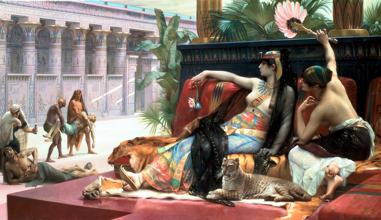 Kleopatra testuje trucizny na skazanych na śmierć, koniec XIX wieku. autorstwa Lawrence Alma Tadema
