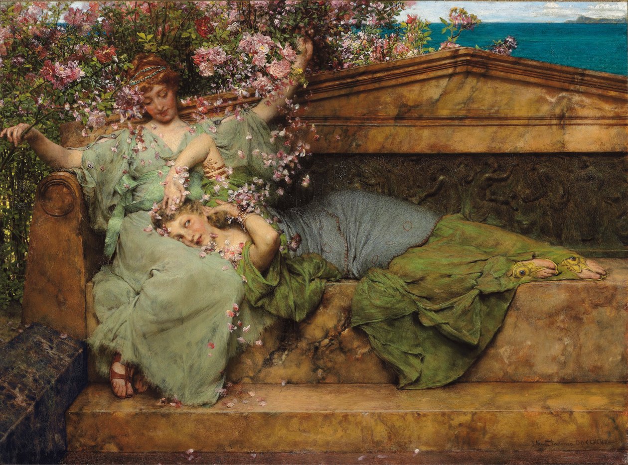 W ogrodzie różanym autorstwa Lawrence Alma Tadema