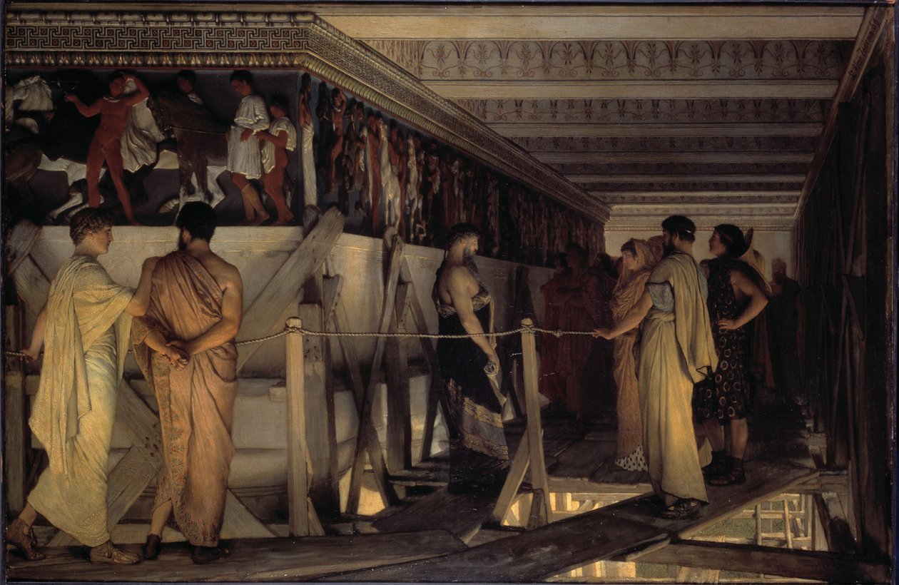 Pheidias i fryz Partenonu, Ateny, 1868 autorstwa Lawrence Alma Tadema