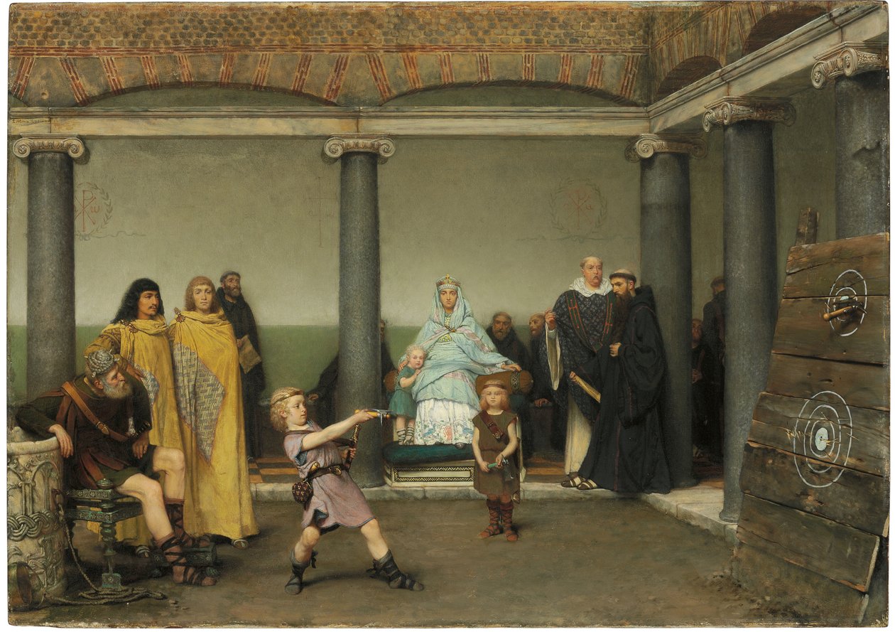 Edukacja dzieci Clotilde i Clovis, 1868 autorstwa Lawrence Alma Tadema