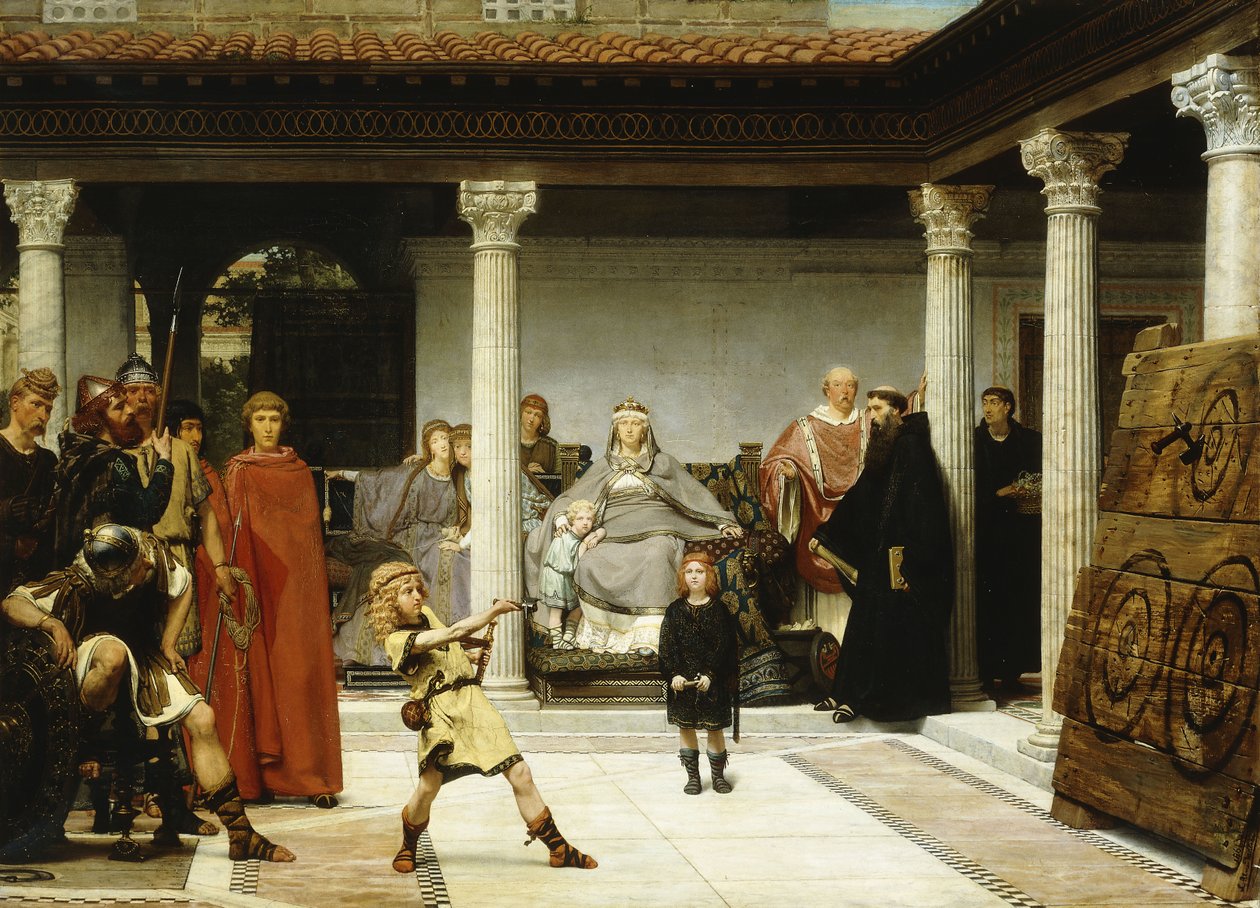 Edukacja dzieci Clovis autorstwa Lawrence Alma-Tadema