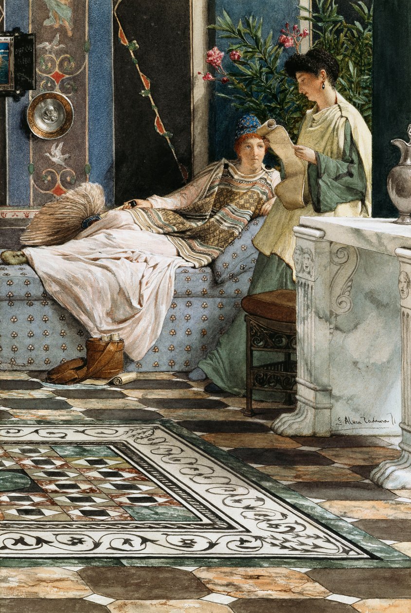 List od nieobecnego, 1871 autorstwa Lawrence Alma Tadema