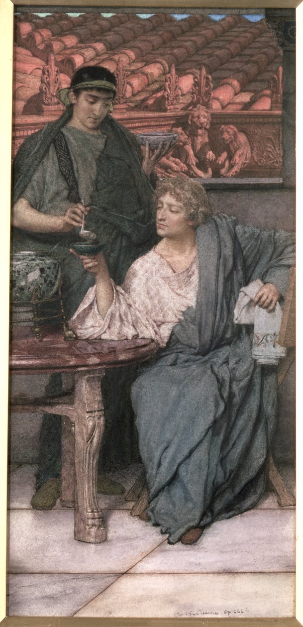 Rzymscy degustatorzy wina autorstwa Lawrence Alma Tadema