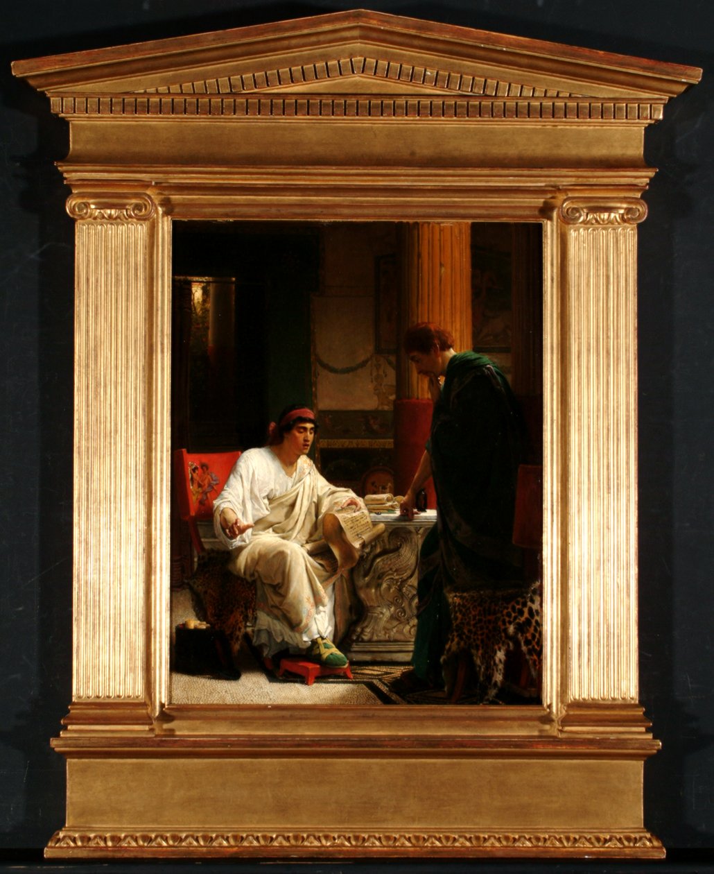 Wespazjan usłyszał od jednego ze swoich generałów o zajęciu Jerozolimy przez Tytusa, 1866 r. autorstwa Lawrence Alma-Tadema