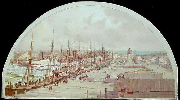 Wielka powódź Chicago w 1849 r. (olej na płótnie) autorstwa Lawrence Carmichael Earle