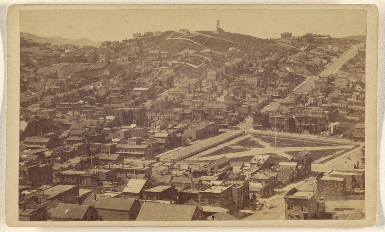 Russian Hill z Telegraph Hill, San Francisco. autorstwa Lawrence and Houseworth