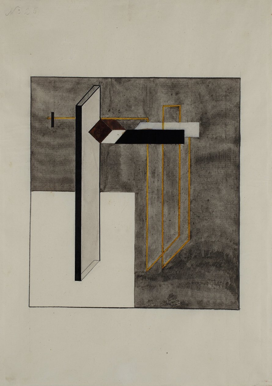 Studiuj dla Proun 4B autorstwa Eliezer Markowich Lissitzky