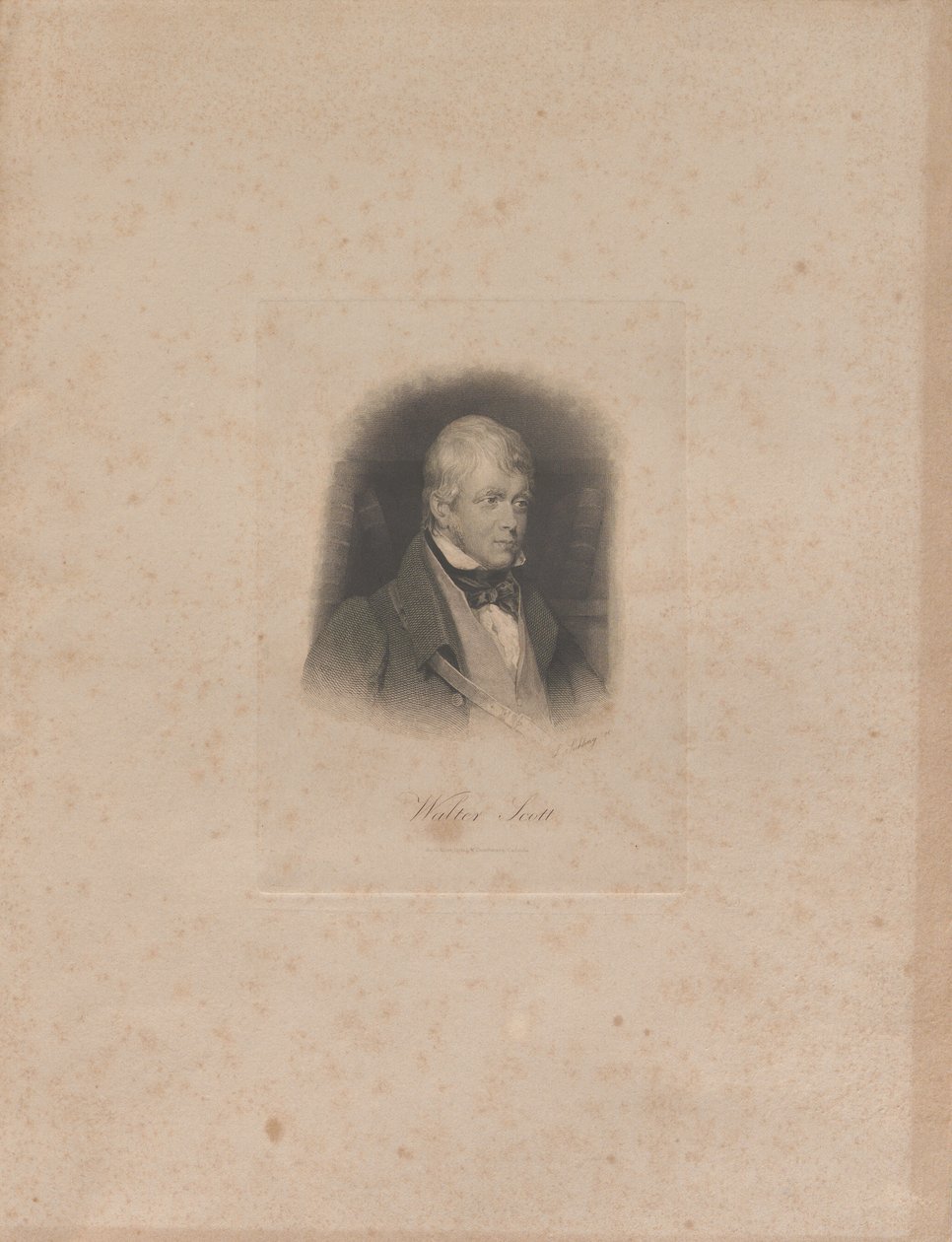 Portret powieściopisarza historycznego i poety Sir Waltera Scotta 1771-1832, c. 1840. autorstwa Lazarus Gottlieb Sichling