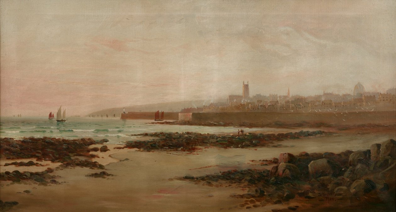 Penzance z plaży Chyandour, 1900 autorstwa Le Huguet Le Huguet