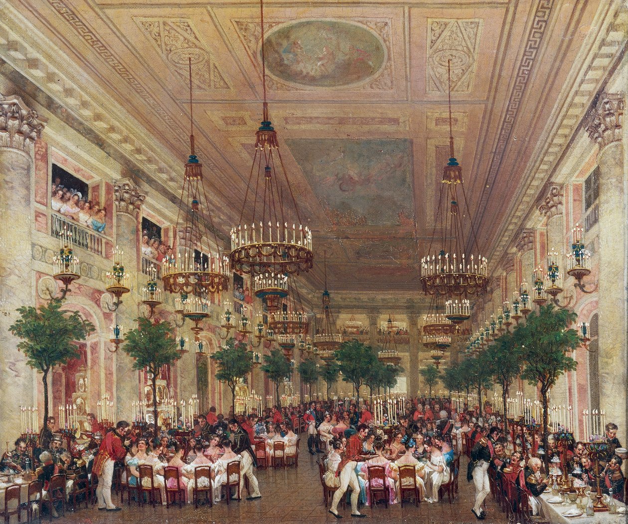 Bankiet wydany w Tuileries z okazji ślubu Leopolda I z księżniczką Louise Marie z Orleanu autorstwa Le Baron Attalin