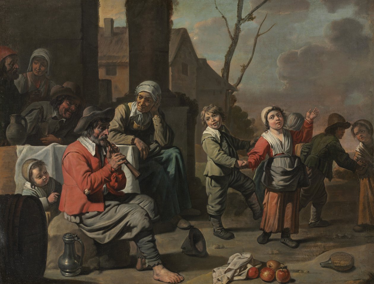 Tańczące dzieci chłopskie, ok.1650 autorstwa Le Nain Brothers