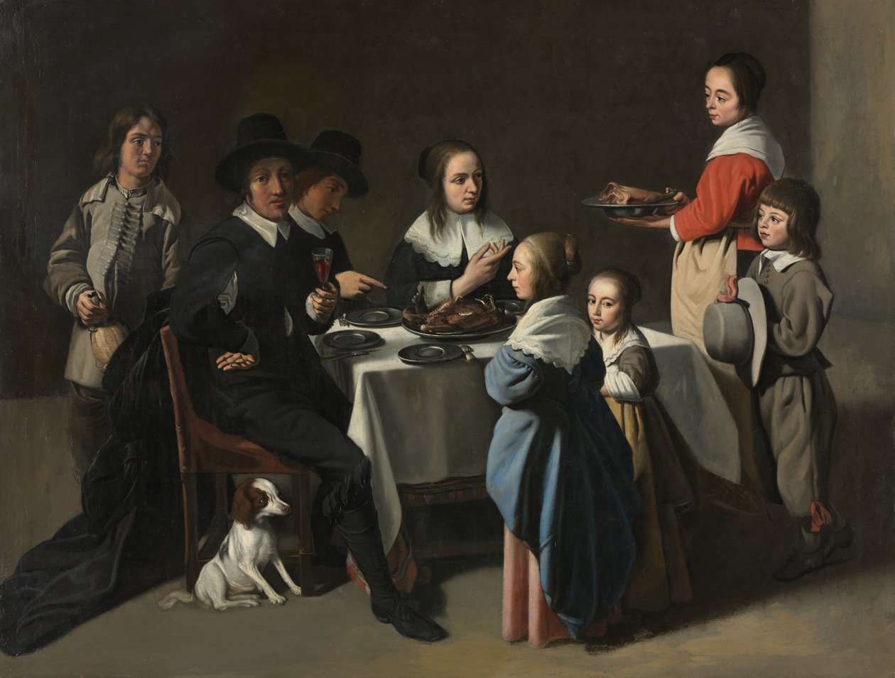 Posiłek rodzinny, ok. godz. 1645-55 lub później. autorstwa Le Nain family