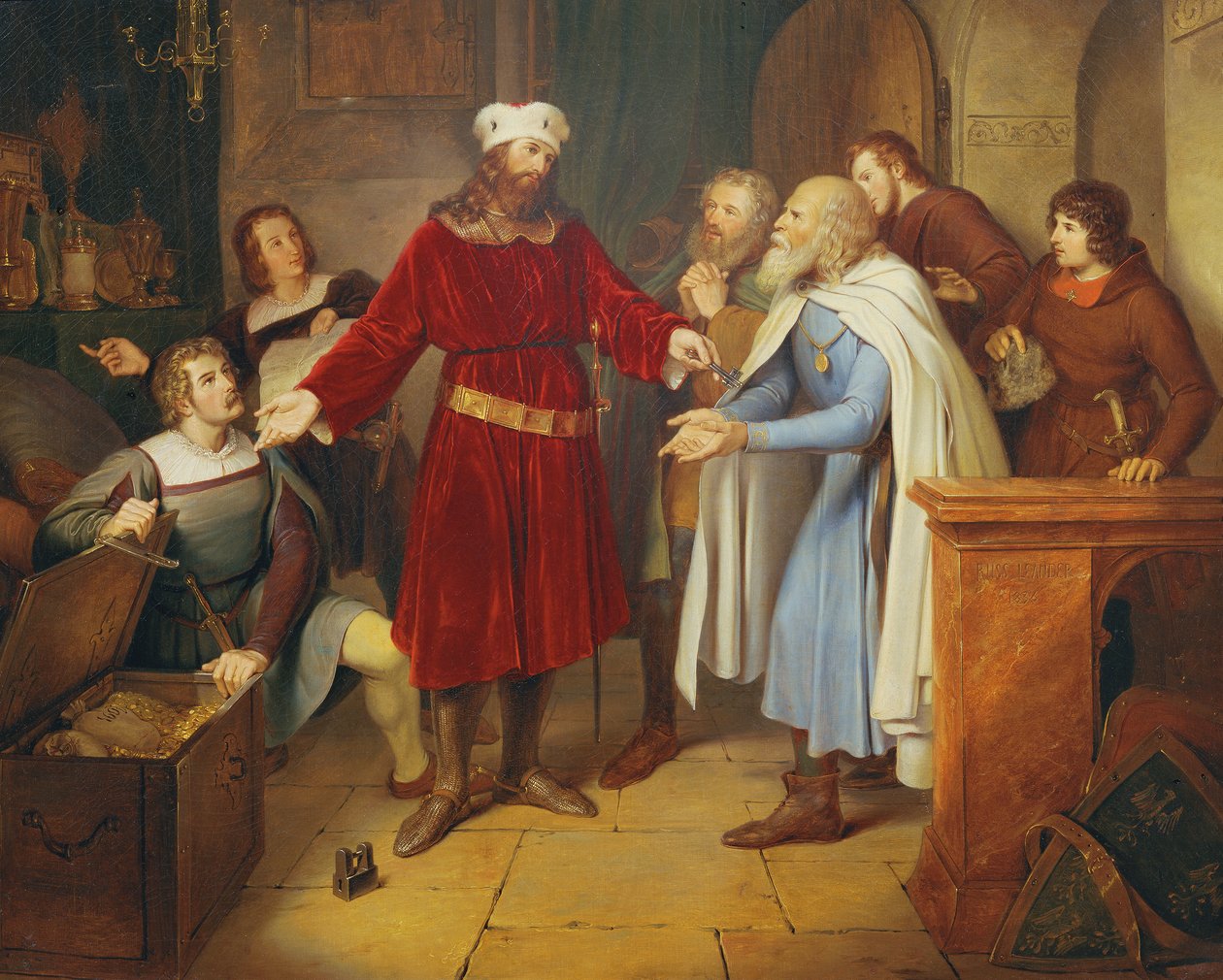 Leopold von Babenberg przekazuje swoje skarby mieszkańcom Wiednia autorstwa Leander Russ