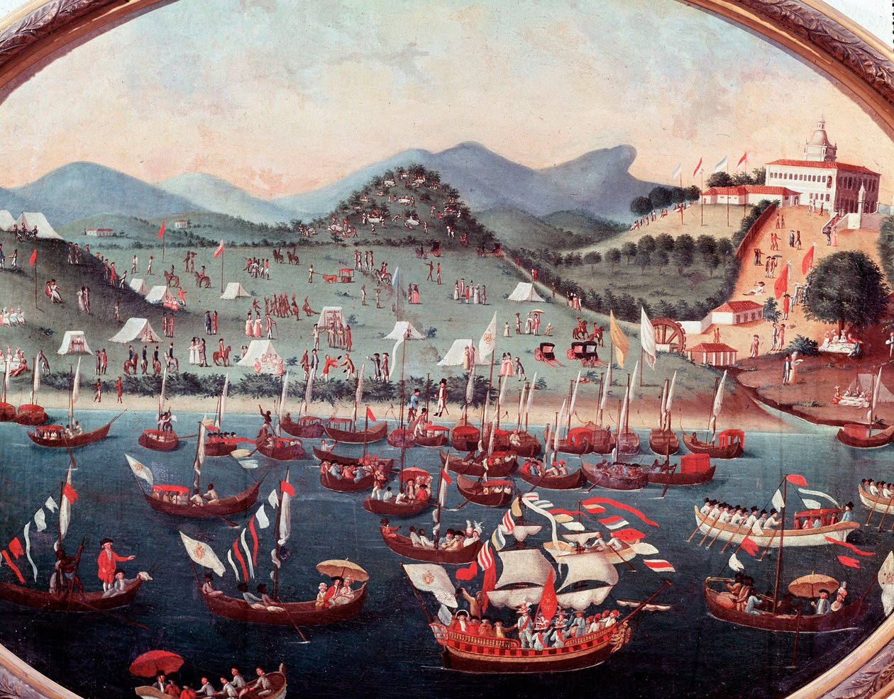 Procesja morska przed szpitalem Lazarus (Lazarus) w Rio de Janeiro w Brazylii Akwarela Leandro Joaquima (1738-1798) XVIII-wieczne Rio de Janeiro, Narodowe Muzeum Historyczne autorstwa Leandro Joachim