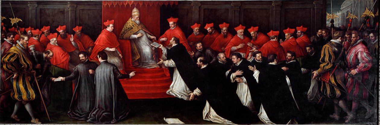 Honoriusz III, papież Cencio Savelli w latach 1216-1227, zatwierdził w 1216 r. regułę św. Obraz Leandro Da Ponte dit Leandro Bassano (1557-1622) autorstwa Leandro da Ponte Bassano