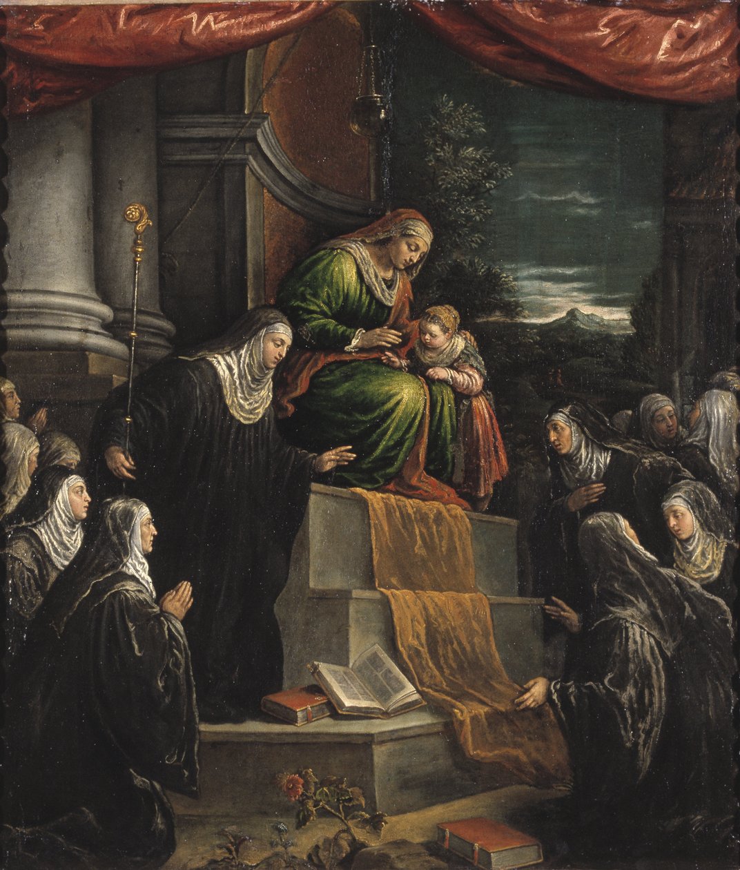 Święta Anna i Dziewica Maryja dziecko - Święta Anna i Maryja jako dziecko, Bassano, Leandro (1557-1622). Olej na płótnie. Rozmiar: 117x99cm. Muzeum Narodowe w Sztokholmie autorstwa Leandro da Ponte Bassano