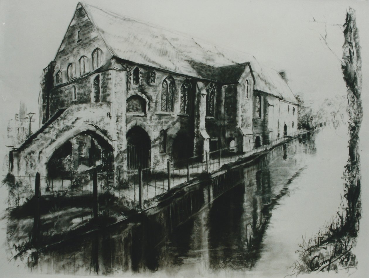 Blackfriars Canterbury, 2000 (węgiel na papierze) autorstwa Lee Campbell