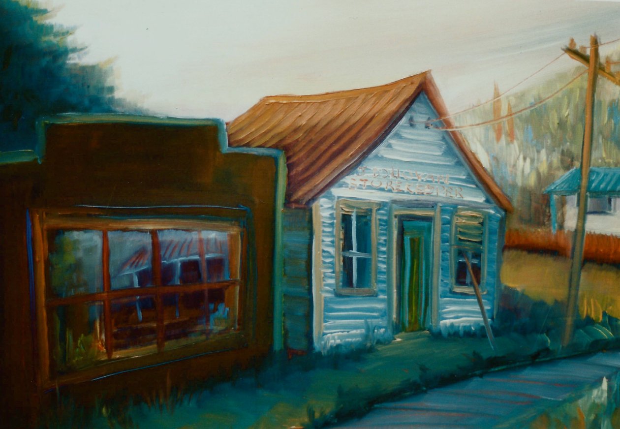 Ghost Town, West Coast, NZ, 1998 (olej na papierze) autorstwa Lee Campbell