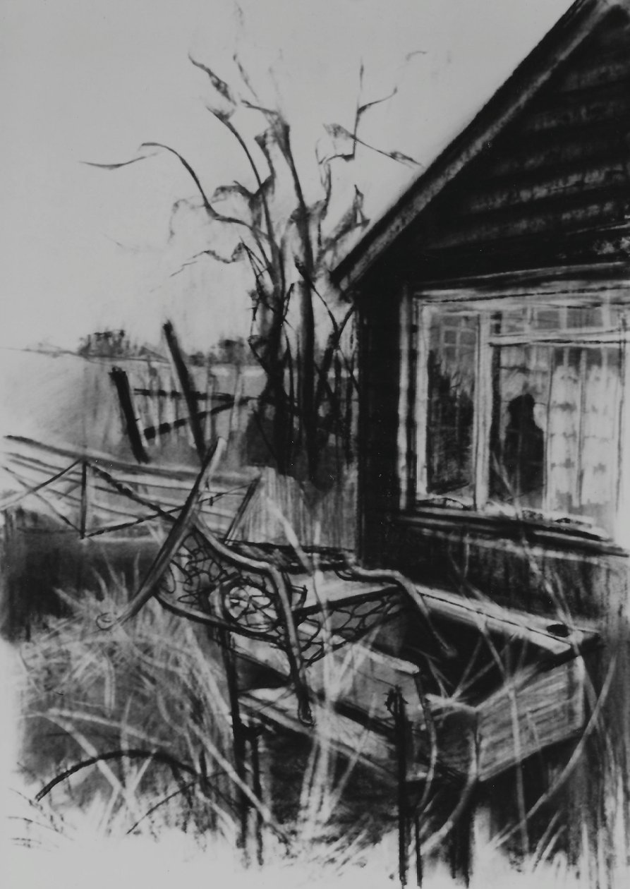 Nie zapomniany, 1998 (węgiel na papierze) autorstwa Lee Campbell