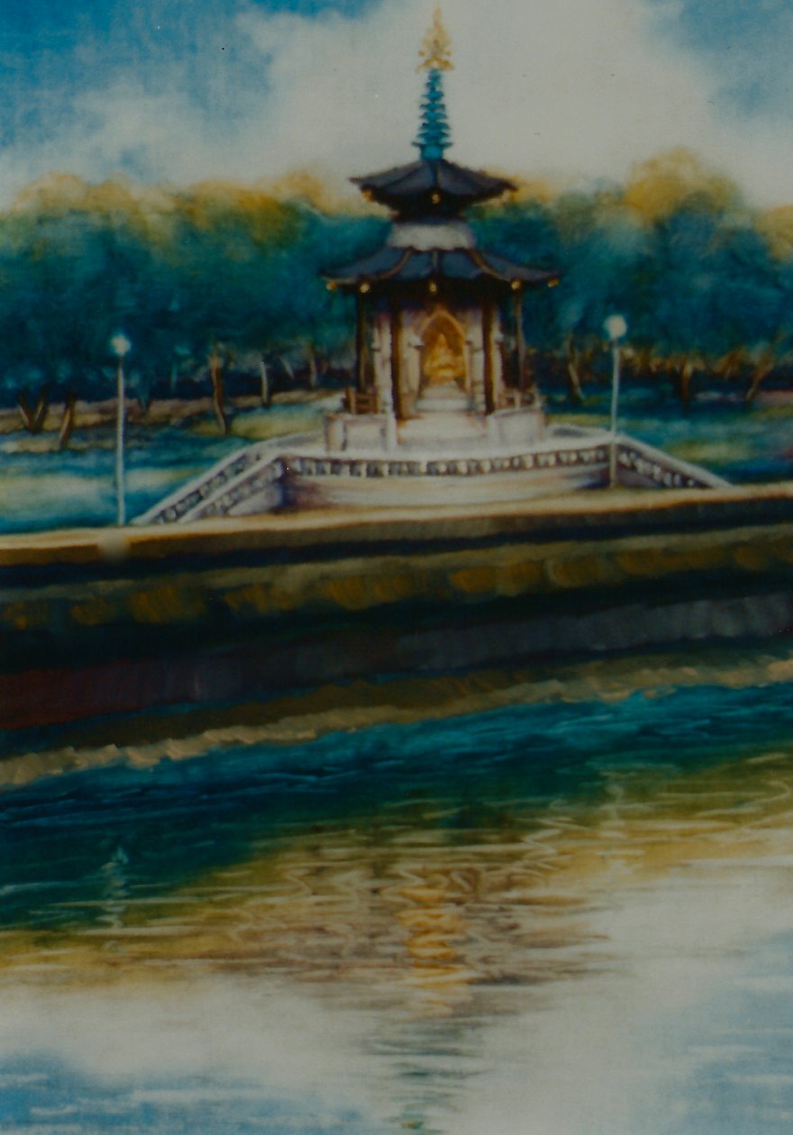 Pagoda Pokoju, 2005 (olej na papierze) Battersea Park autorstwa Lee Campbell