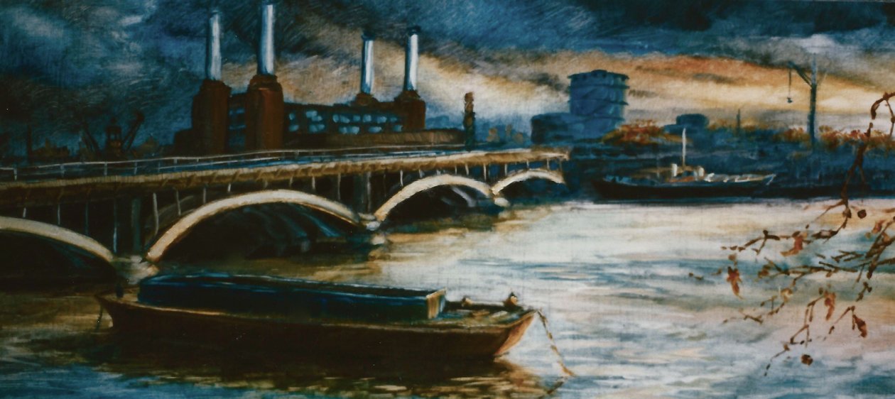 Thames Lighter Boat, 2000 (olej na papierze) autorstwa Lee Campbell