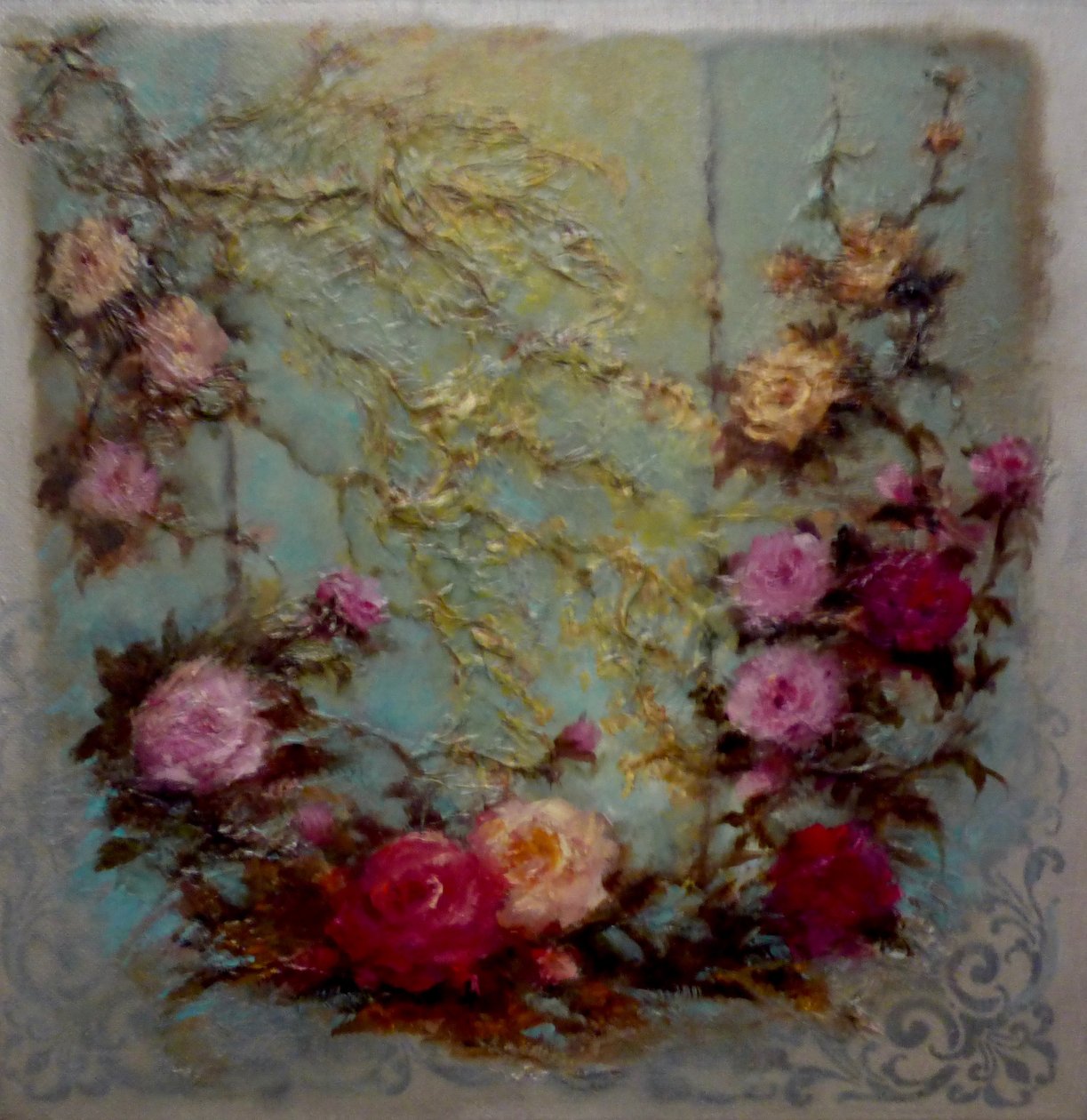 Antique Roses, 2024 (olej na płótnie) autorstwa Lee Campbell