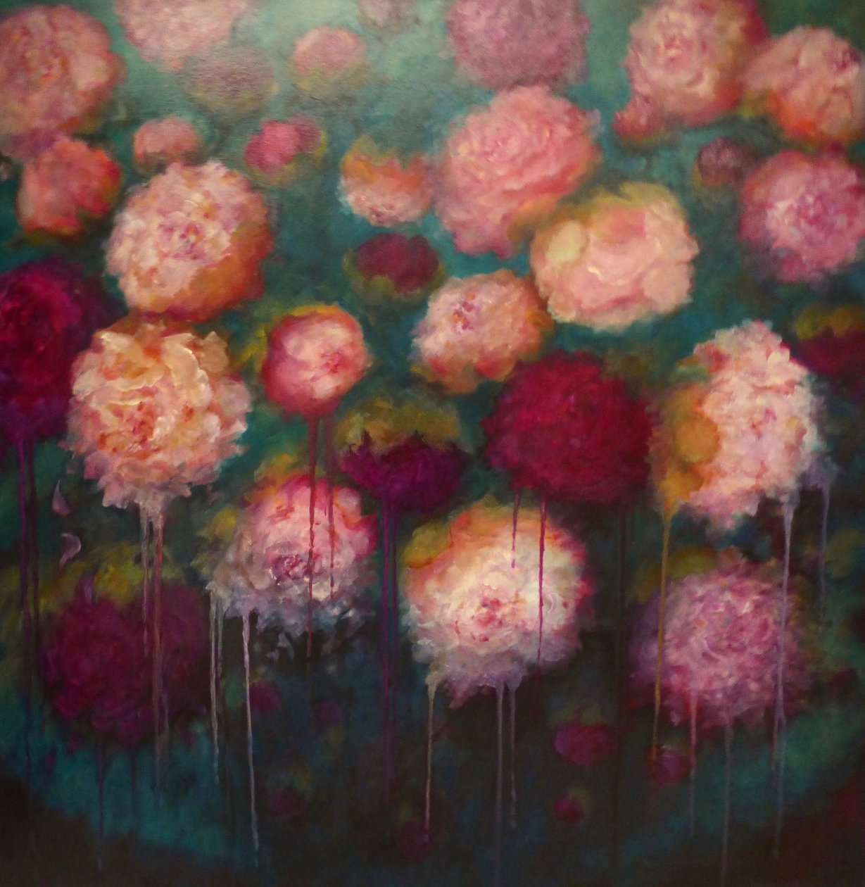 Peony Roses, 2024 (olej na płótnie) autorstwa Lee Campbell
