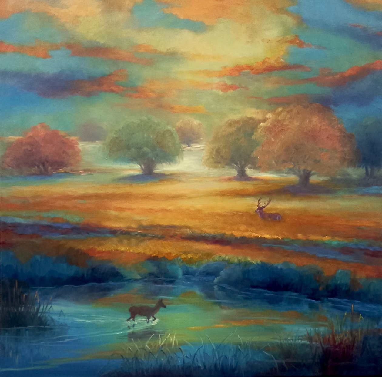Richmond Park, Zielony i Złoty, 2021 autorstwa Lee Campbell
