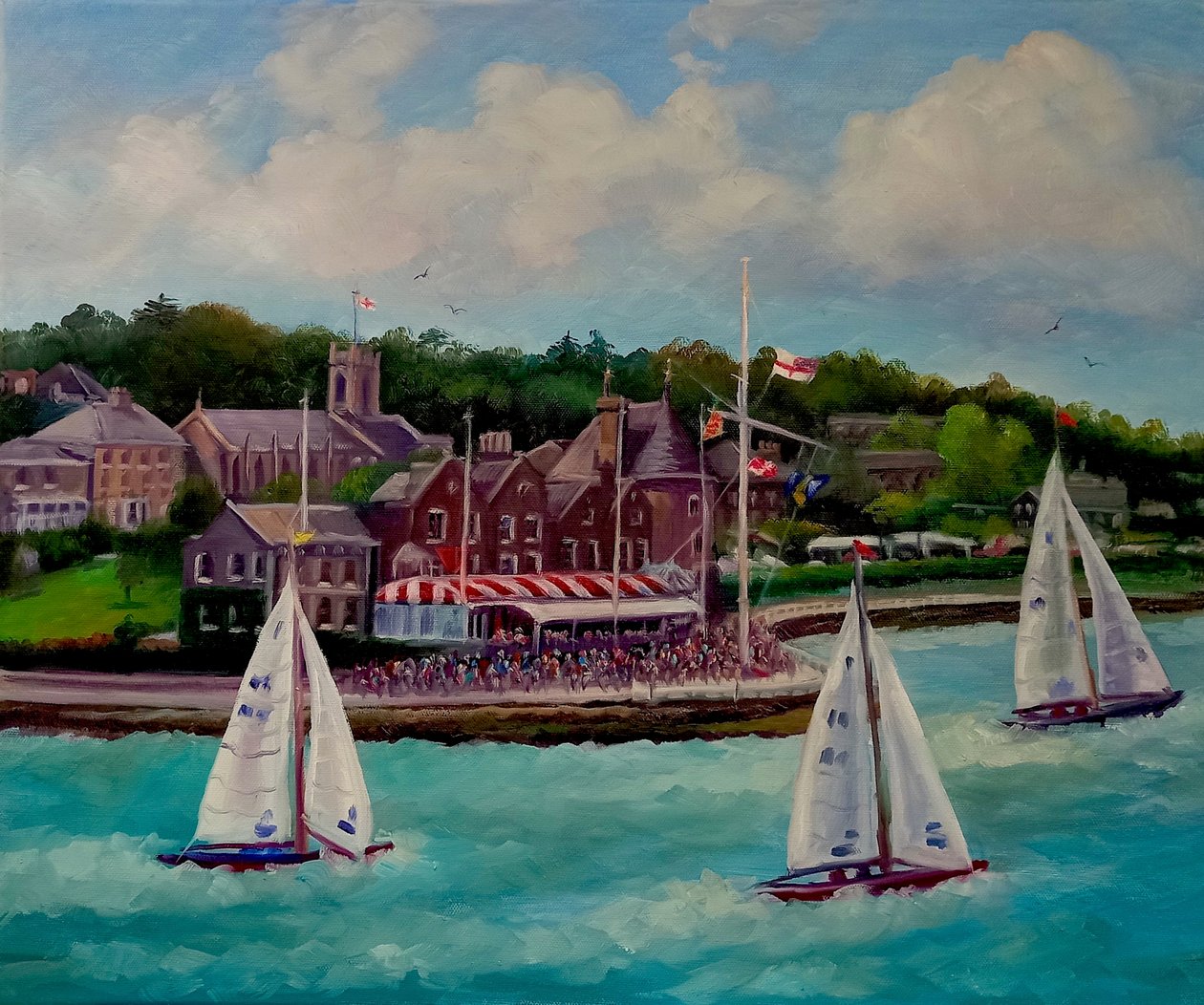 Royal Yacht Squadron, 2021 (olej na płótnie) autorstwa Lee Campbell