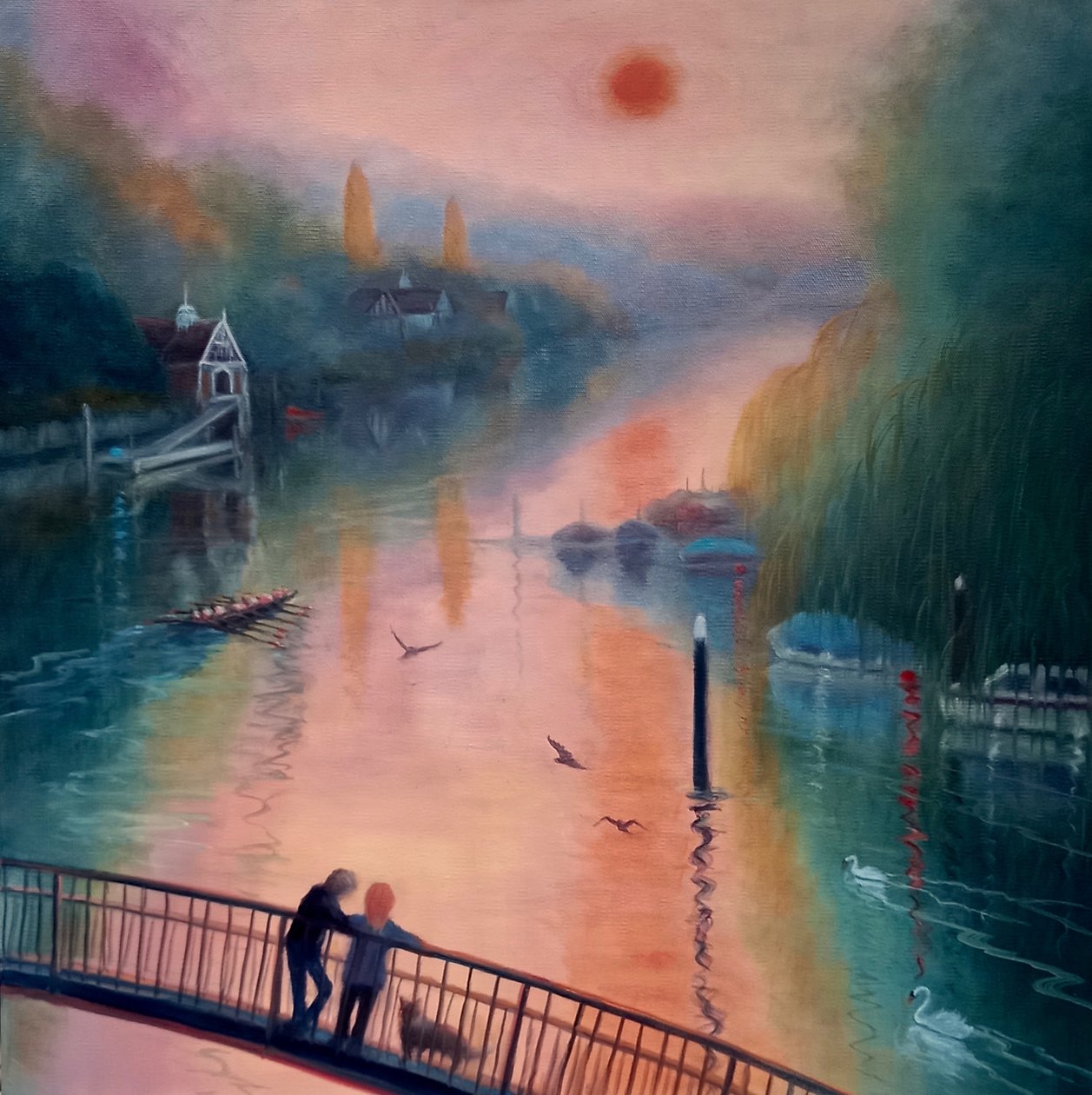 Letni poranek, wyspa Eel Pie, Twickenham, 2021 autorstwa Lee Campbell