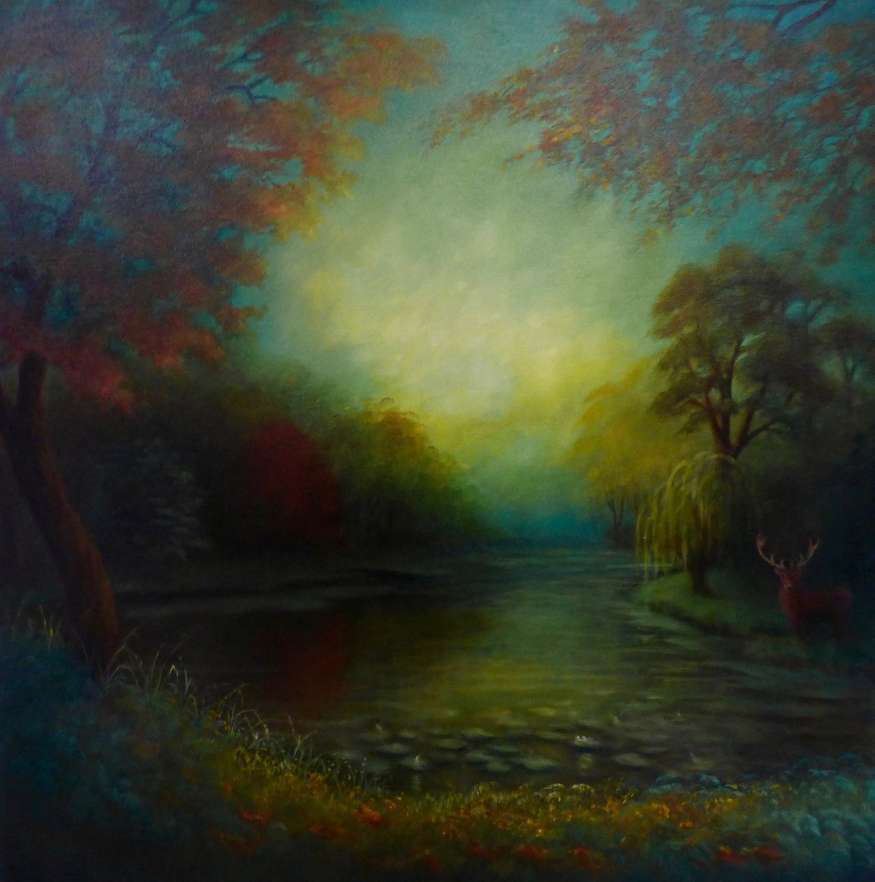 Sylvan Glade, 2024 (olej na płótnie) autorstwa Lee Campbell