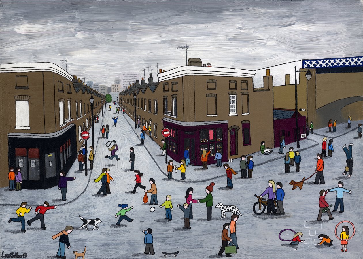Roupell Street, 2015, (Akryl i tusz na płótnie) autorstwa Lee Sellers