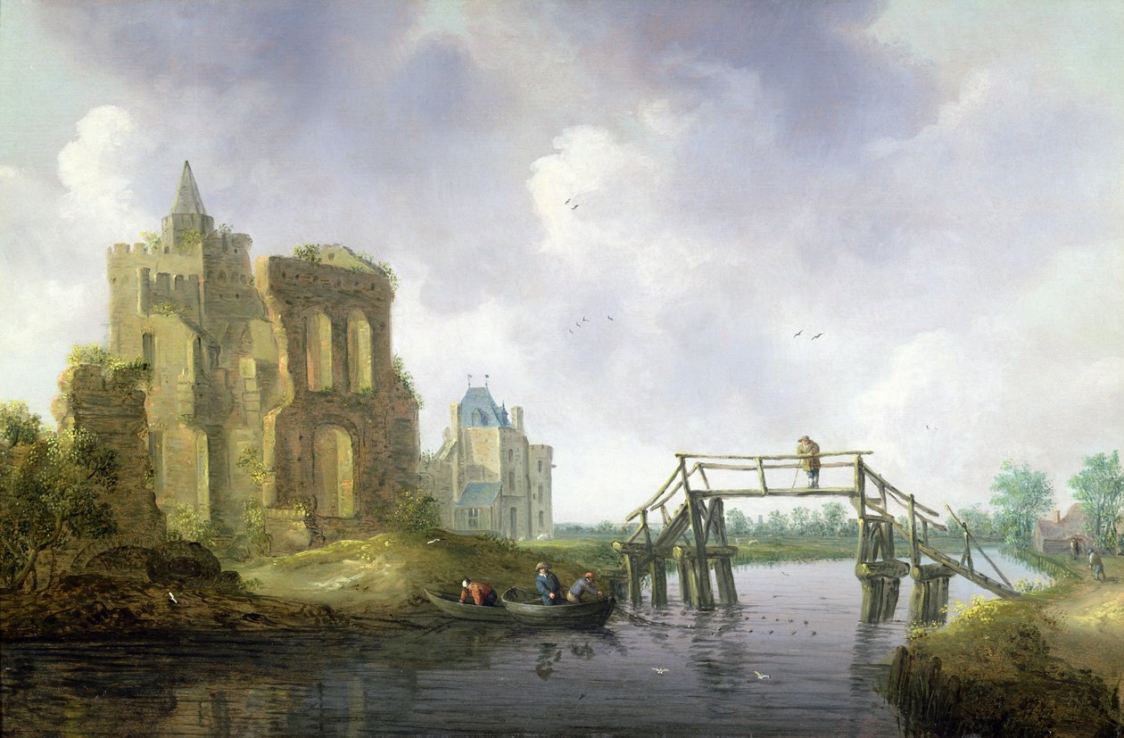 Most w Heemstede, poza Haarlem autorstwa Leendert or Leonard Knijff