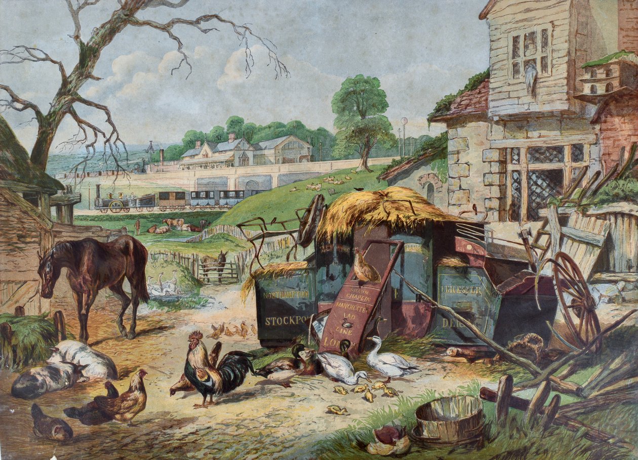 Przeszłość i teraźniejszość, ok. 1860 (drzeworyt na papierze) autorstwa Leighton Bros