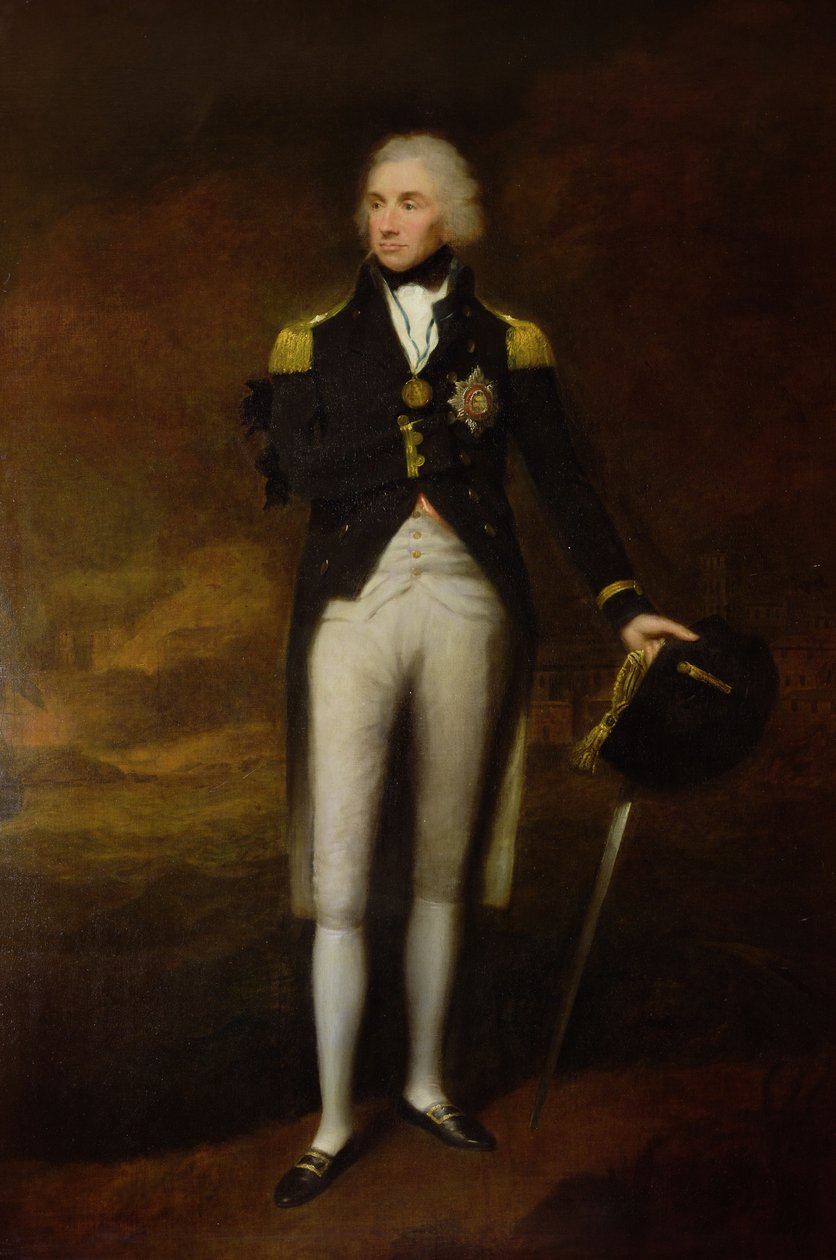 Portret admirała wicehrabiego Nelsona (1758-1805) (olej na płótnie) autorstwa Lemuel Francis Abbott