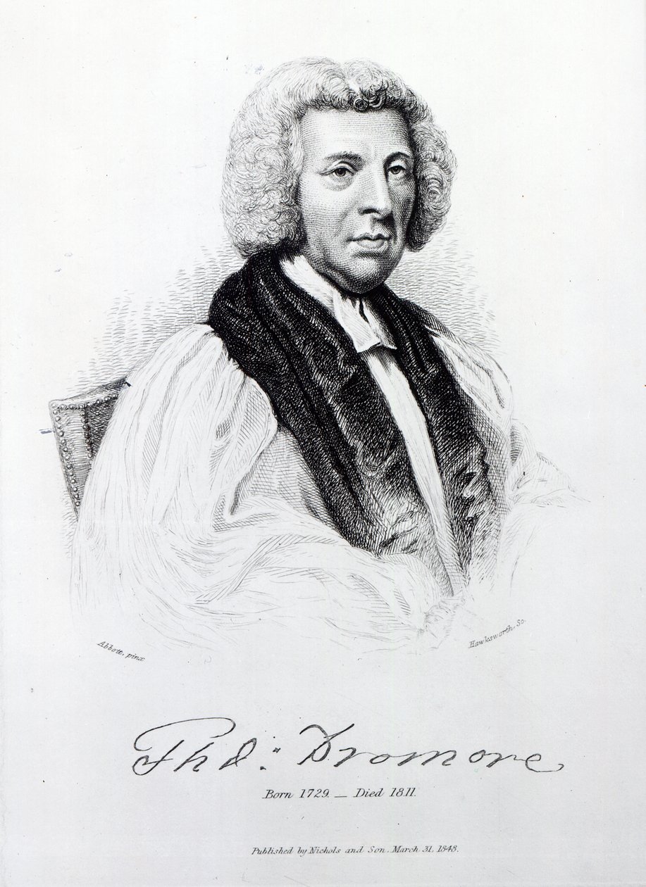 Thomas Percy, biskup Dromore, grawerowany przez Johna Hawkswortha, 1848 autorstwa Lemuel Francis Abbott