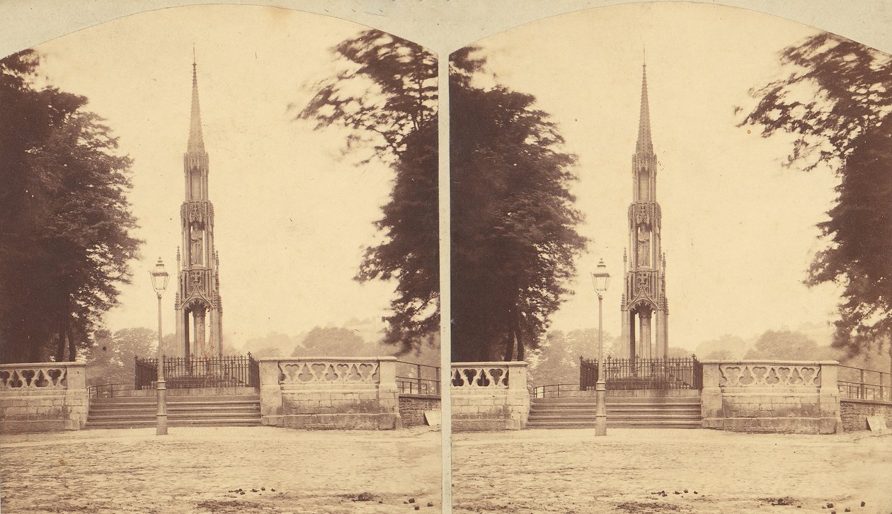Grupa 8 wczesnych stereograficznych widoków brytyjskich pomników, pomników i grobowców, 1850-1910 autorstwa Lennie