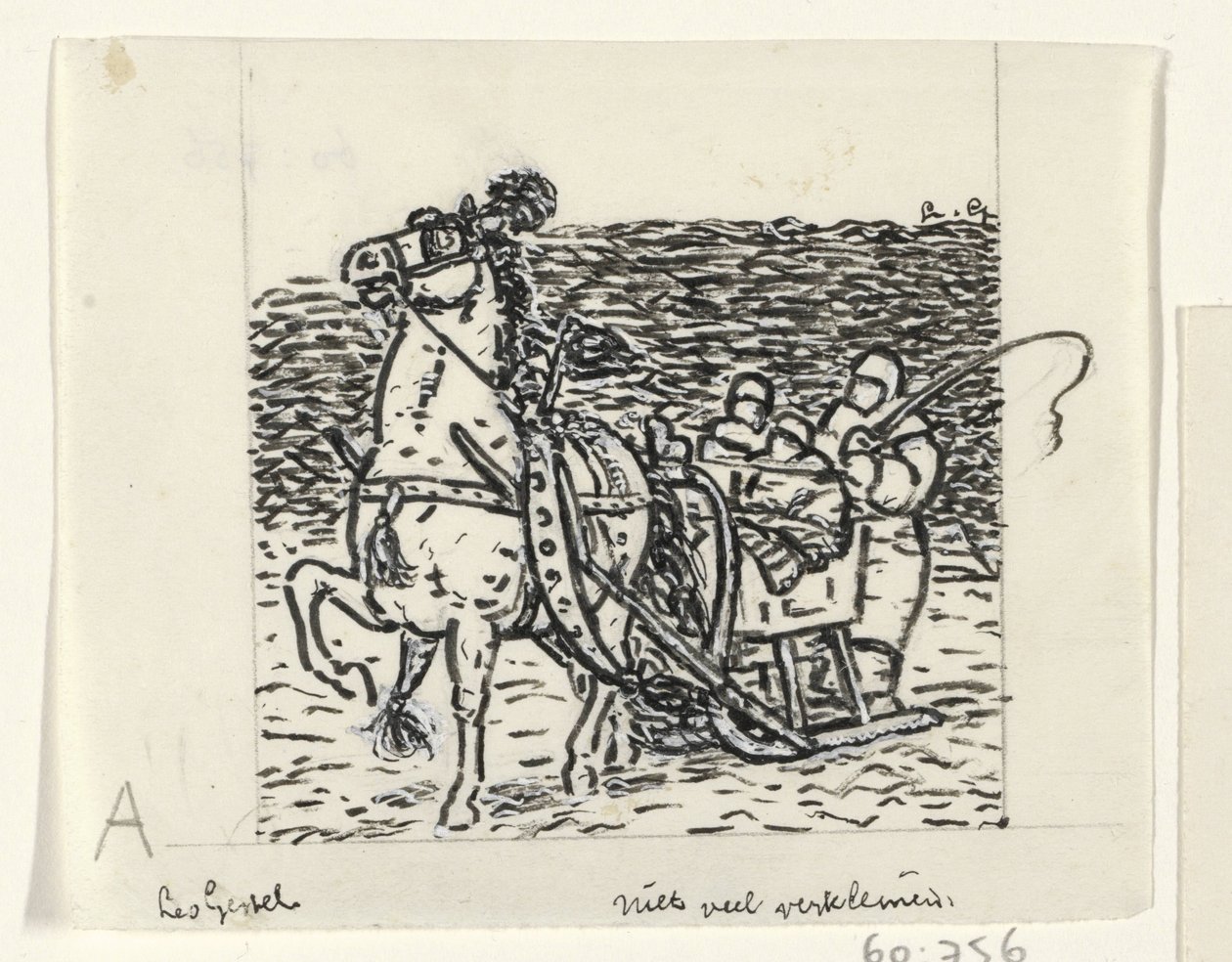 Sanie ciągnięte przez konia autorstwa Leo Gestel (signed by artist)