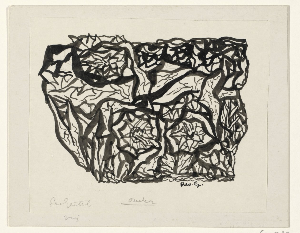 kwiat krzak autorstwa Leo Gestel (signed by artist)