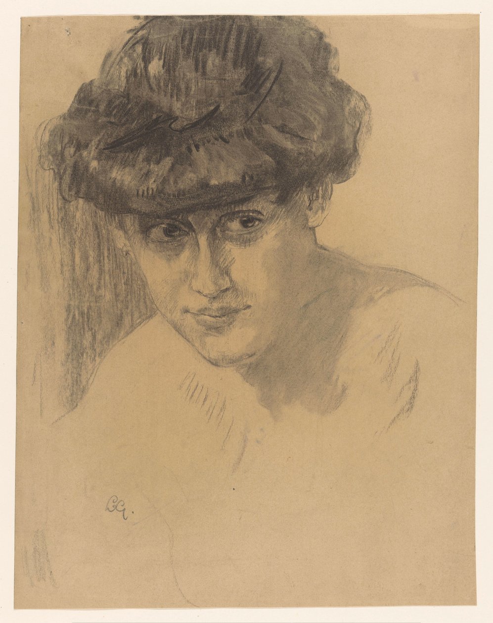 Popiersie kobiety z upiętymi włosami autorstwa Leo Gestel (signed by artist)