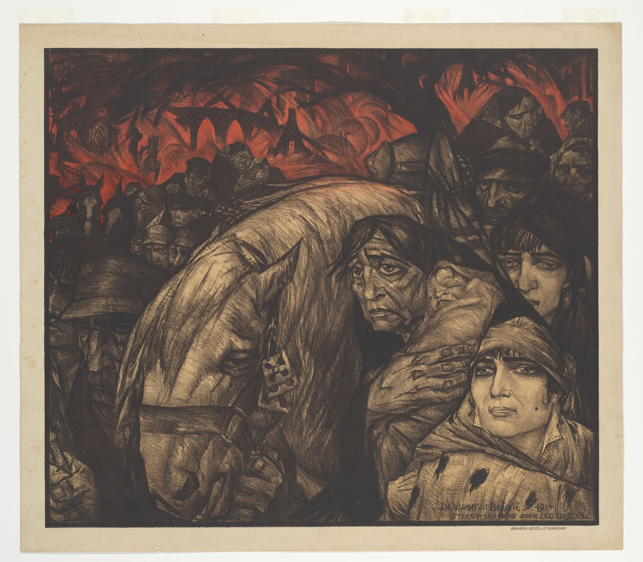 Lot z Belgii (oryginalny tytuł na obiekcie) autorstwa Leo Gestel (signed by artist)