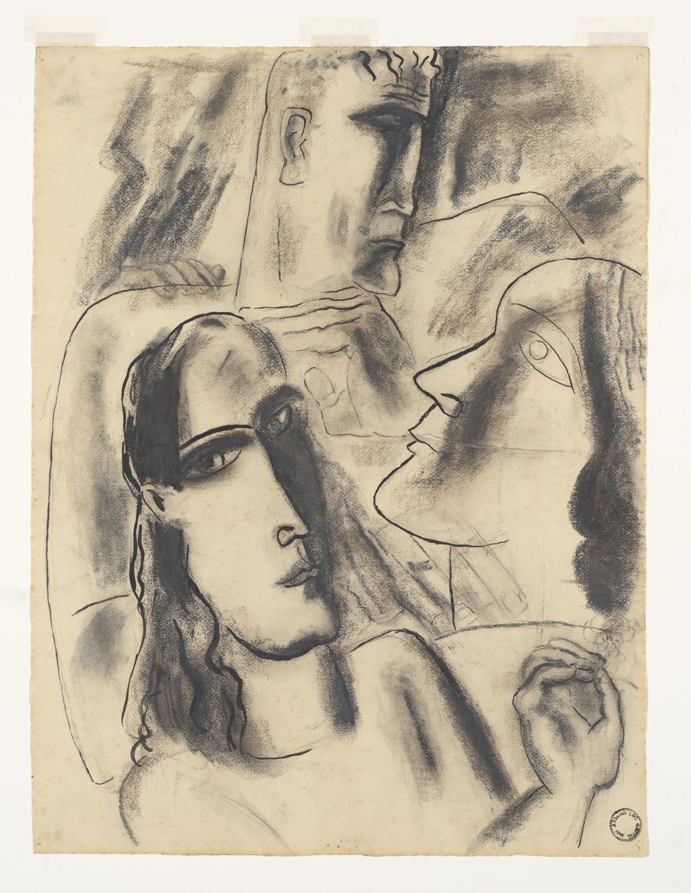 Trzy głowy (tytuł oryginalny) autorstwa Leo Gestel (signed by artist)
