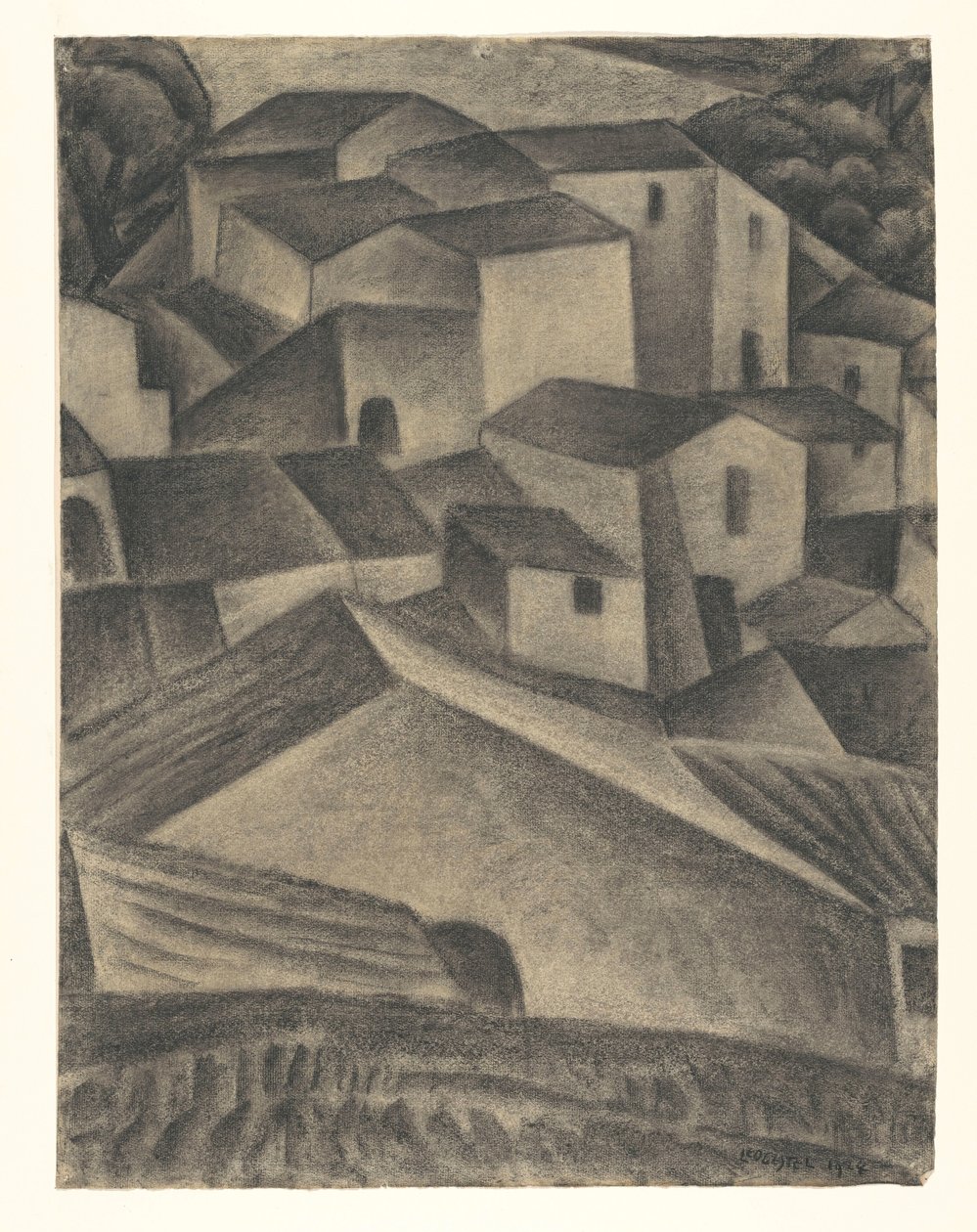 Domy we włoskiej wiosce autorstwa Leo Gestel (signed by artist)