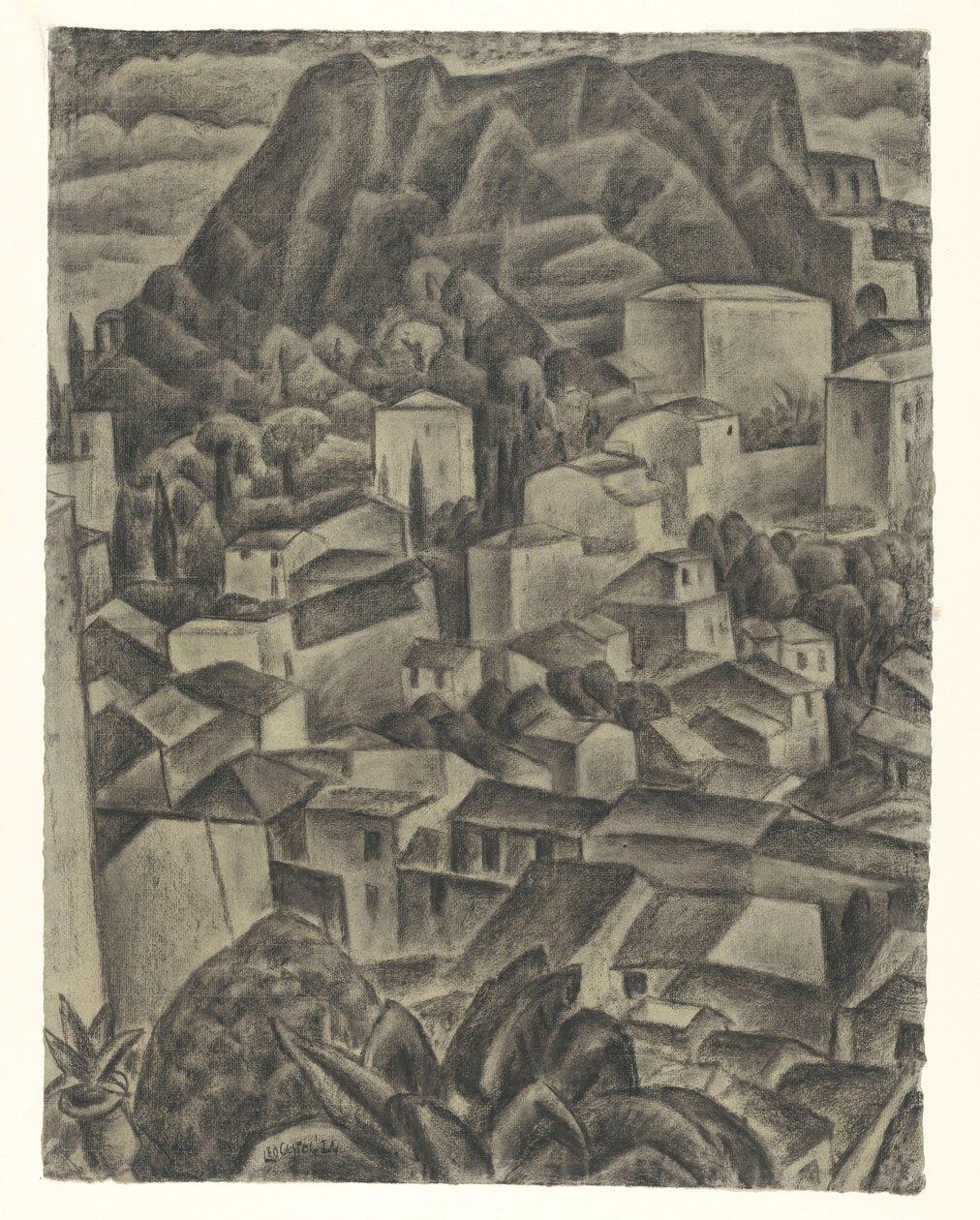 Włoska górska wioska autorstwa Leo Gestel (signed by artist)