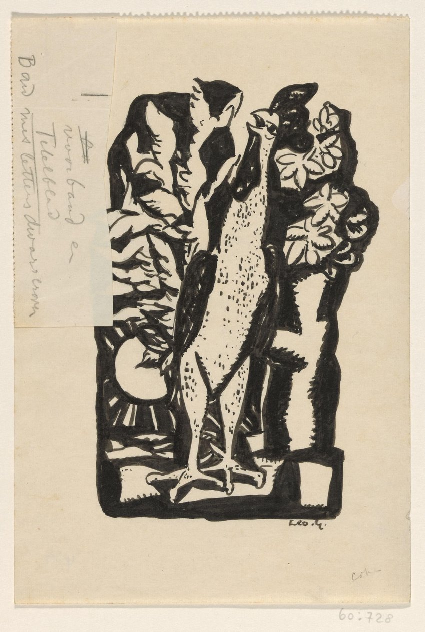 pianie koguta autorstwa Leo Gestel (signed by artist)