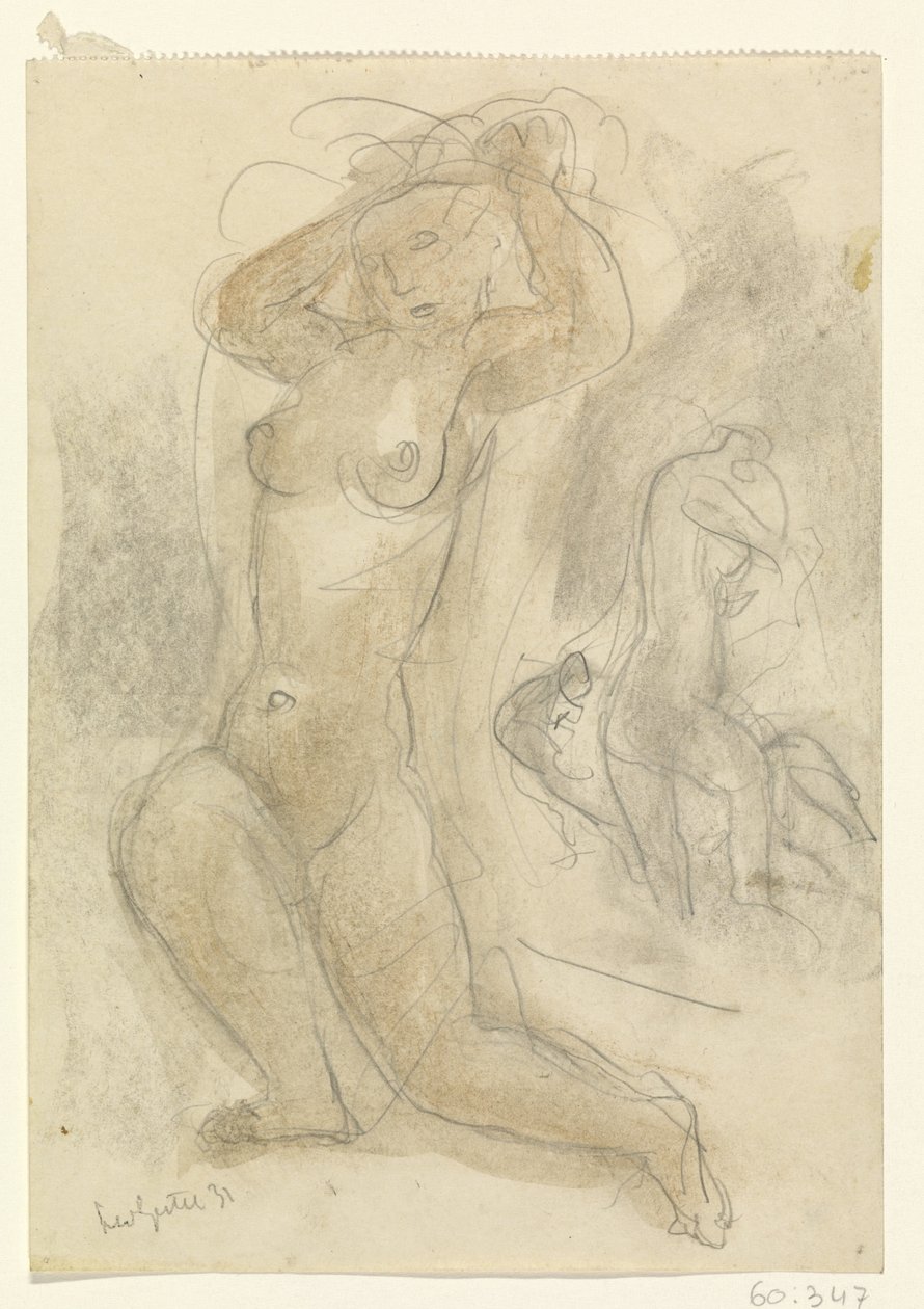 Dwa klęczące akty autorstwa Leo Gestel (signed by artist)