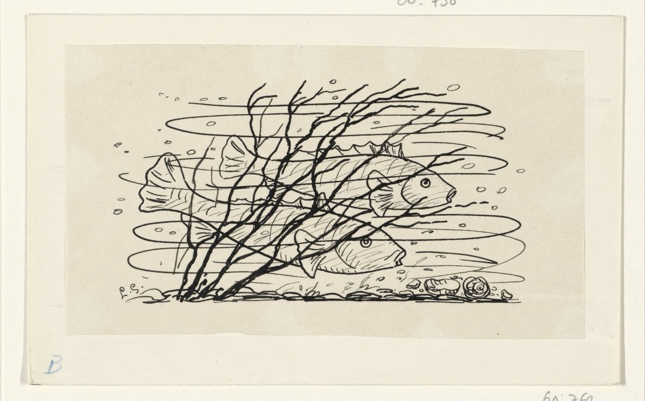 Dwie ryby w wodzie autorstwa Leo Gestel (signed by artist)