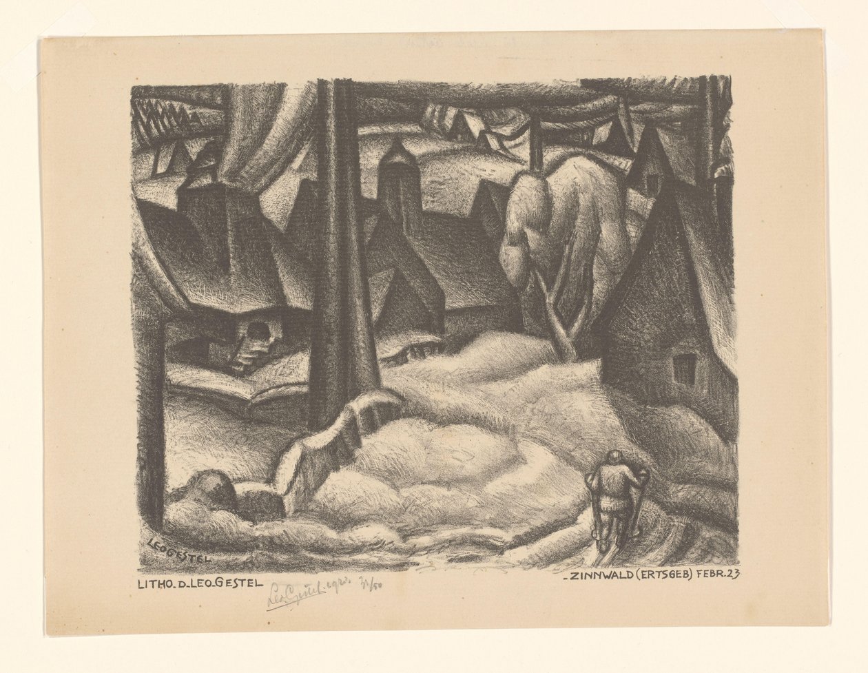 Zinnwald (Ertsgebergte) (oryginalny tytuł na obiekcie) autorstwa Leo Gestel (signed by artist)